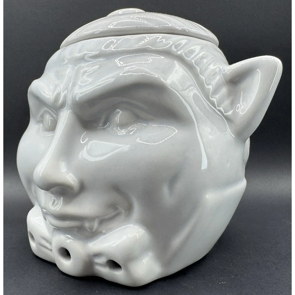 Ceramic Garlic Keeper Vampire Dracula White Gothic Whimsigoth Halloween Ceramic